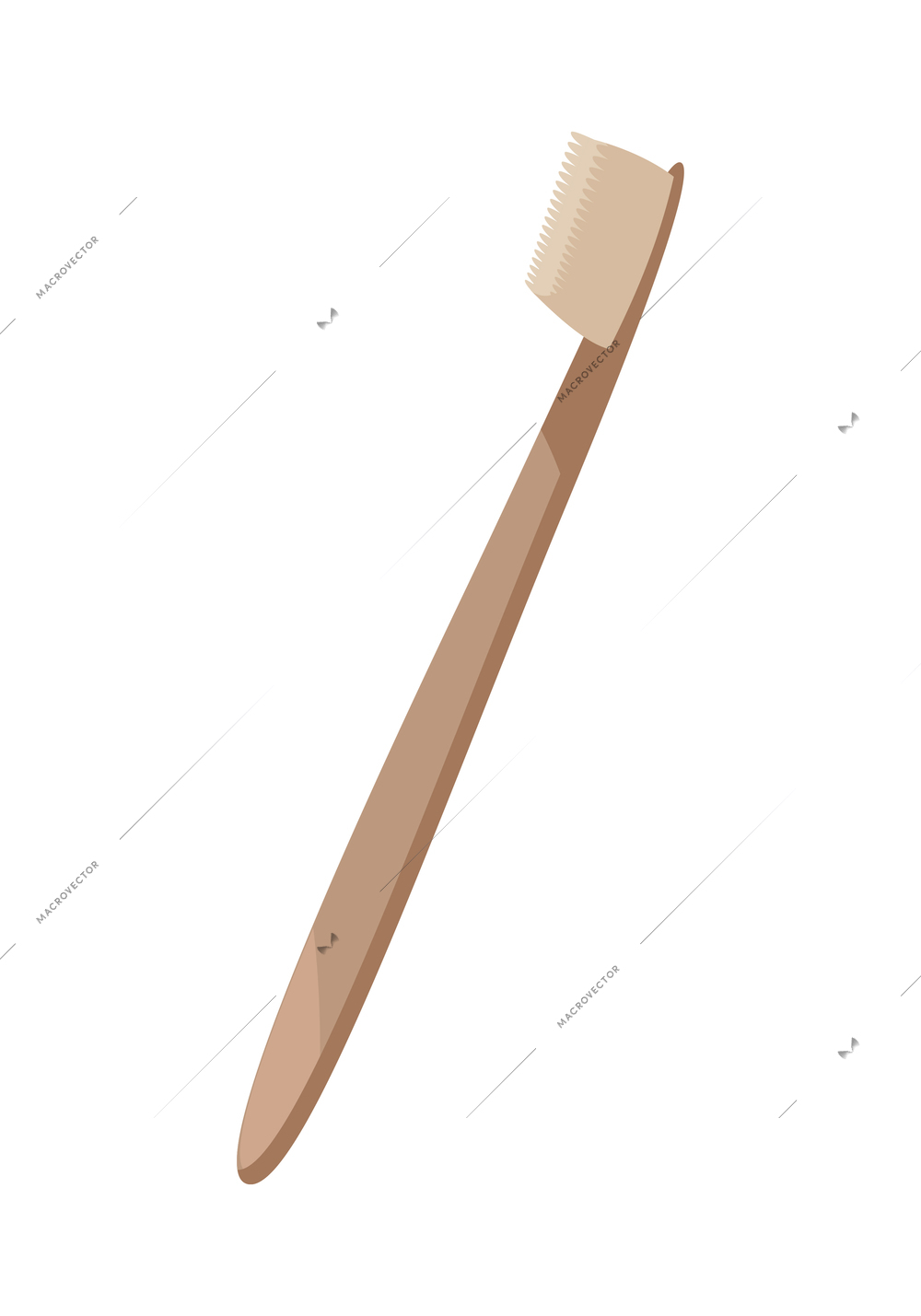 Eco zero waste sorting composition with isolated image of organic bamboo toothbrush vector illustration