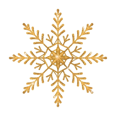 Realistic christmas tree toy composition with snowflake shaped christmas ornament vector illustration