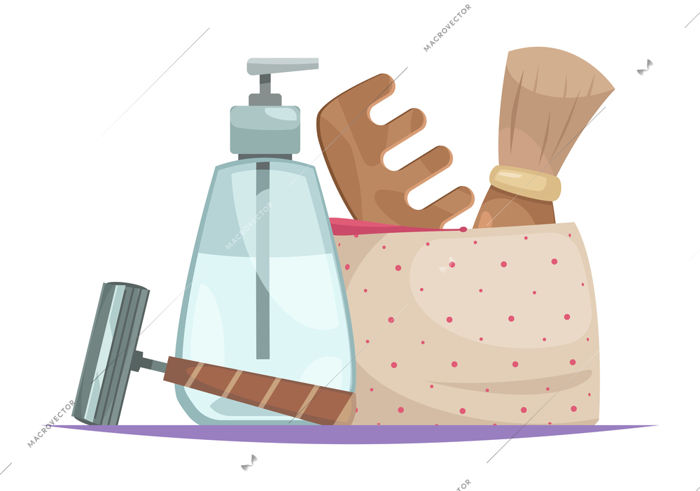 Eco zero waste sorting composition with view of only organic cosmetic goods for men vector illustration