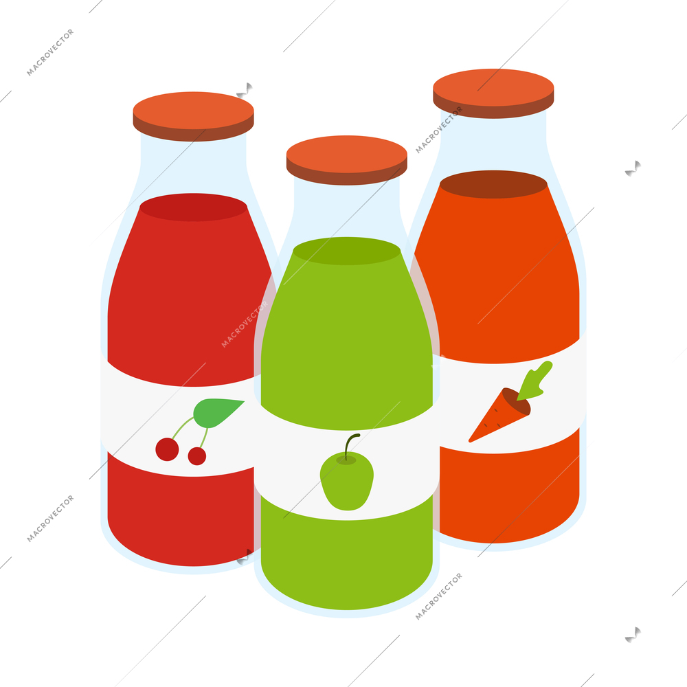 Farmers market isometric composition with isolated image of organic farm product on blank background vector illustration