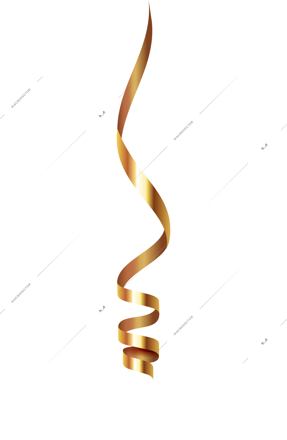 Curled ribbons serpentine realistic composition with isolated image of shiny festive decoration vector illustration