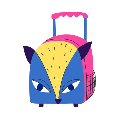 Hand luggage travel bags baggage composition with isolated image of colorful suitcase vector illustration