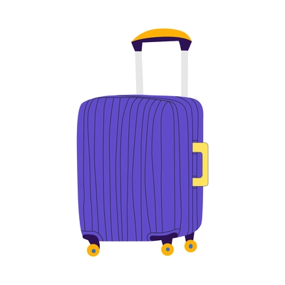 Hand luggage travel bags baggage composition with isolated image of colorful suitcase vector illustration