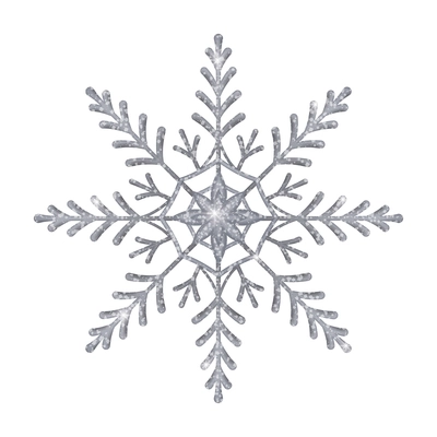 Realistic christmas tree toy composition with snowflake shaped christmas ornament vector illustration