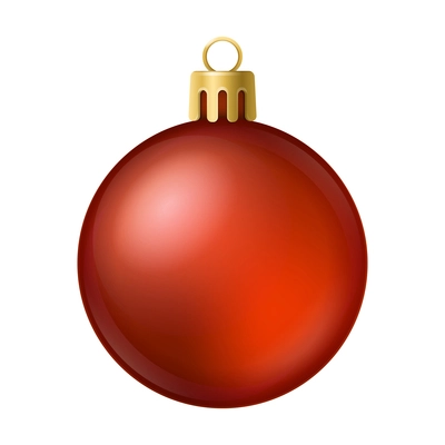 Realistic christmas tree toy composition with ball shaped christmas ornament vector illustration