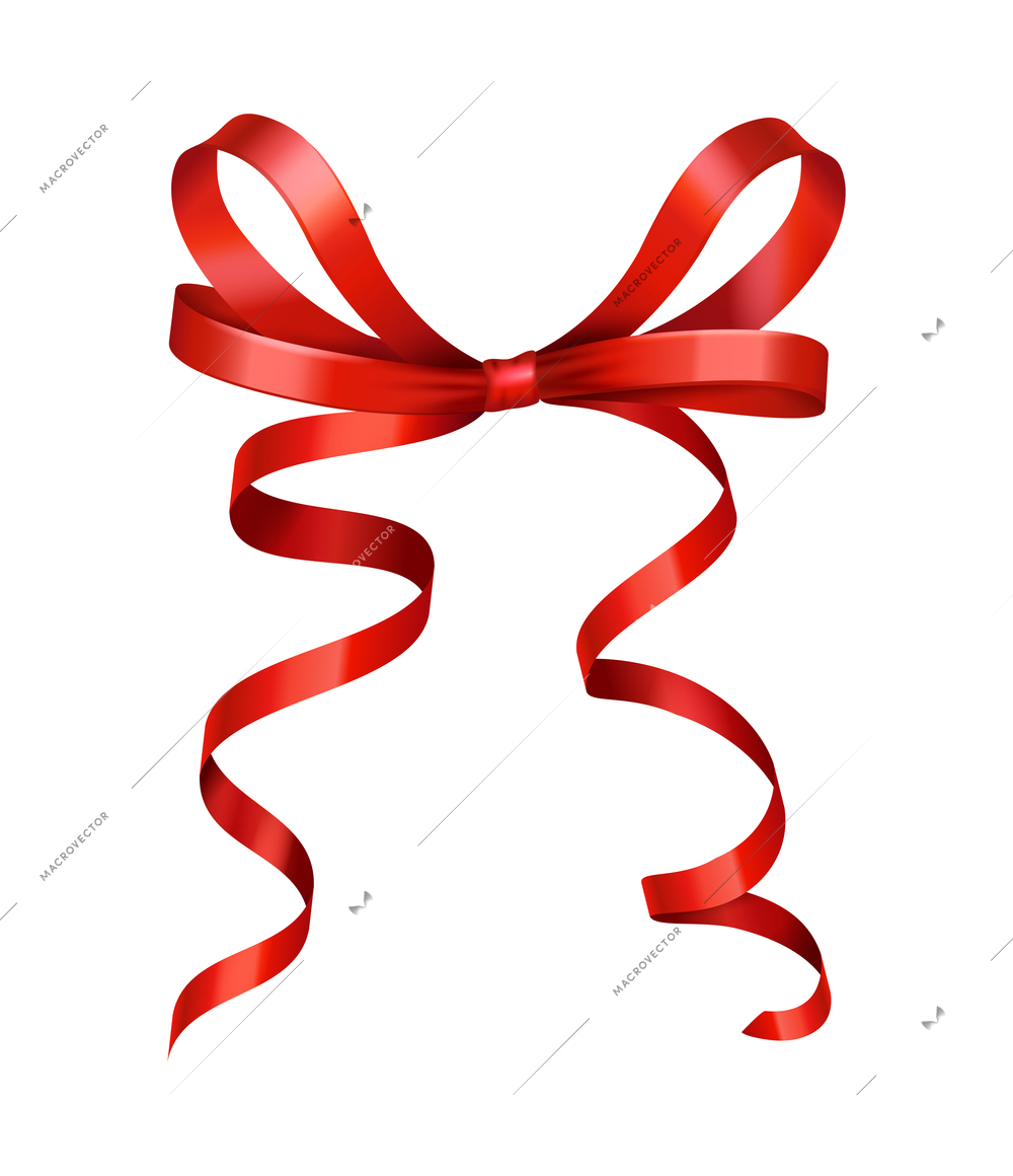 Curled ribbons serpentine realistic composition with isolated image of shiny festive decoration vector illustration