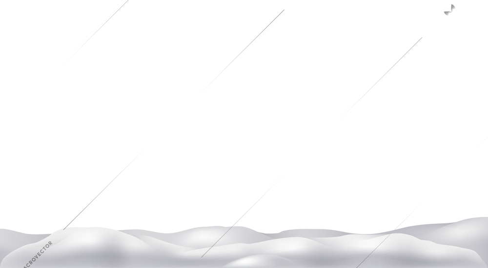 Snow caps snowballs snowdrifts realistic composition with isolated image on blank background vector illustration