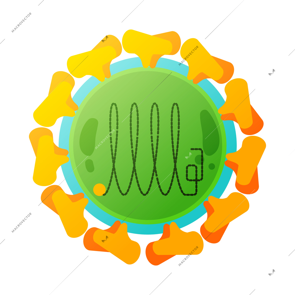 Human virus composition with isolated image of encephalitis bacteria vector illustration