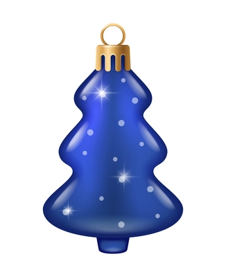 Realistic christmas tree toy composition with new year tree shaped christmas ornament vector illustration