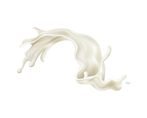 Realistic milk drop splash composition with isolated liquid spot on blank background vector illustration