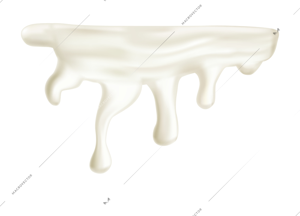 Realistic milk drop splash composition with isolated liquid spot on blank background vector illustration