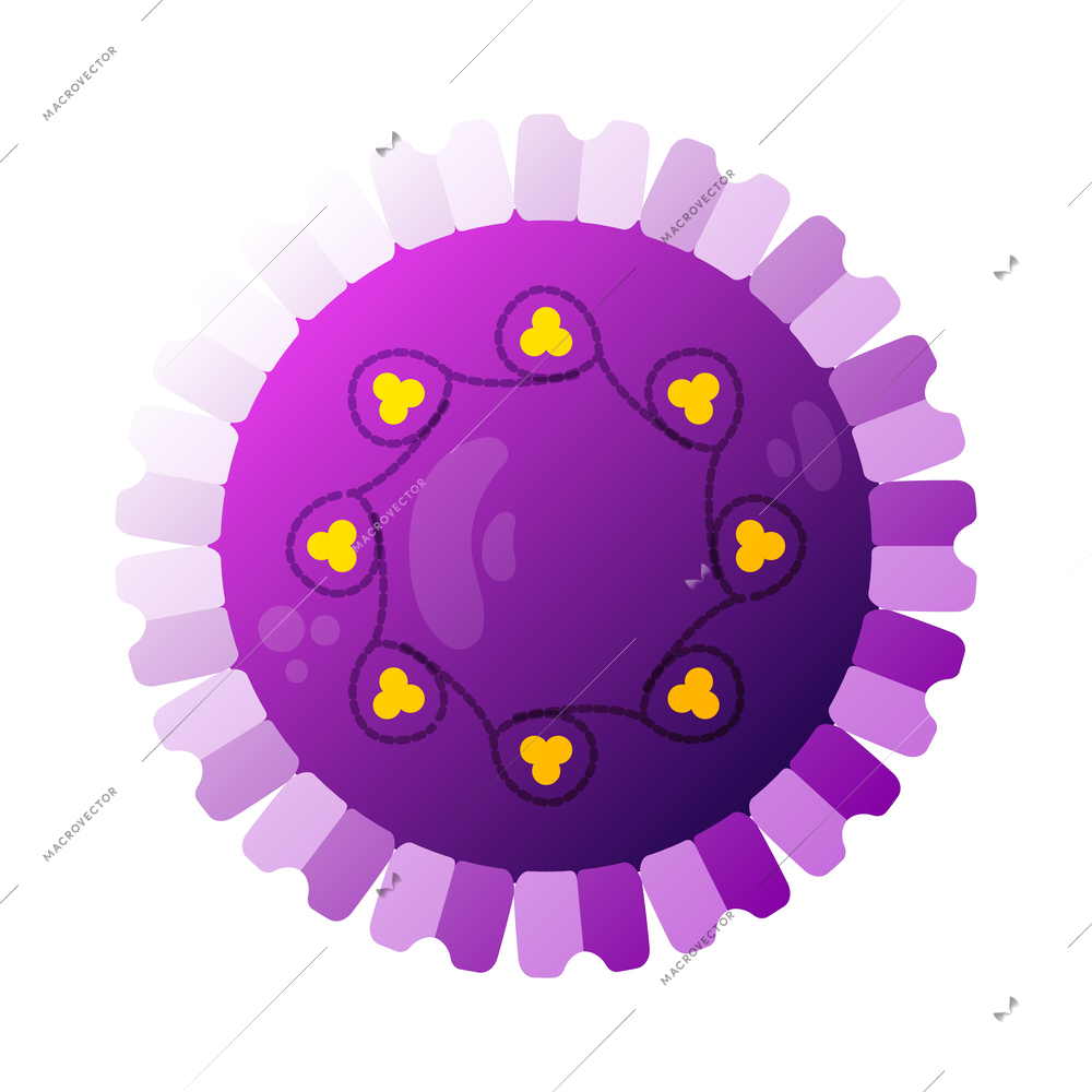 Human virus composition with isolated image of papilomavirus bacteria vector illustration