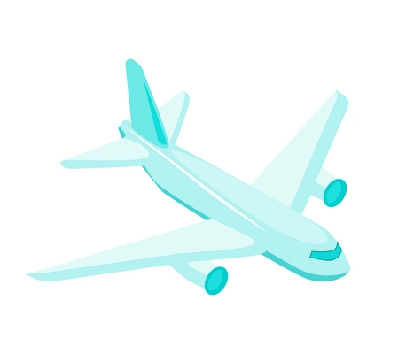 Isometric travel booking transport hotel composition with isolated image of flying jet vector illustration