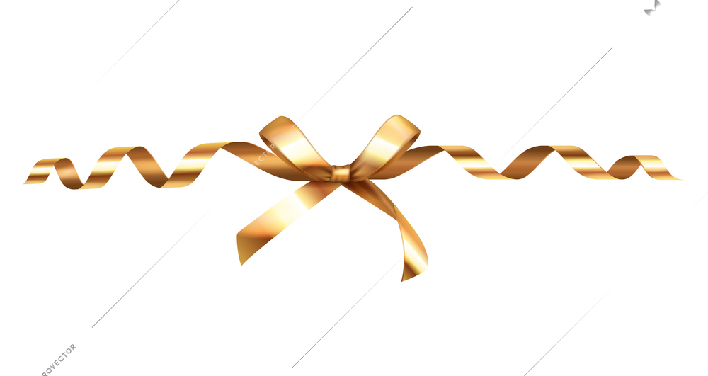 Curled ribbons serpentine realistic composition with isolated image of shiny festive decoration vector illustration