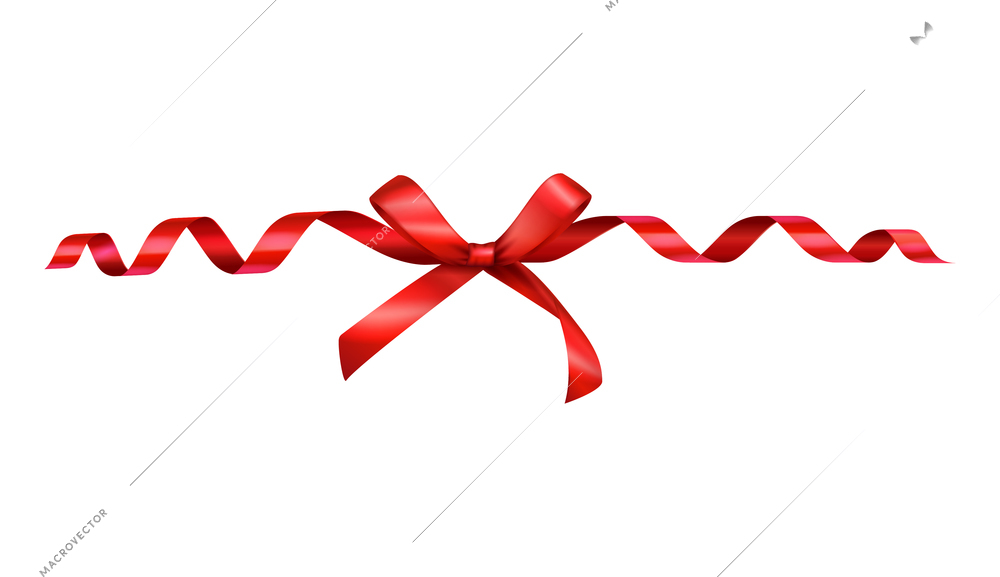 Curled ribbons serpentine realistic composition with isolated image of shiny festive decoration vector illustration