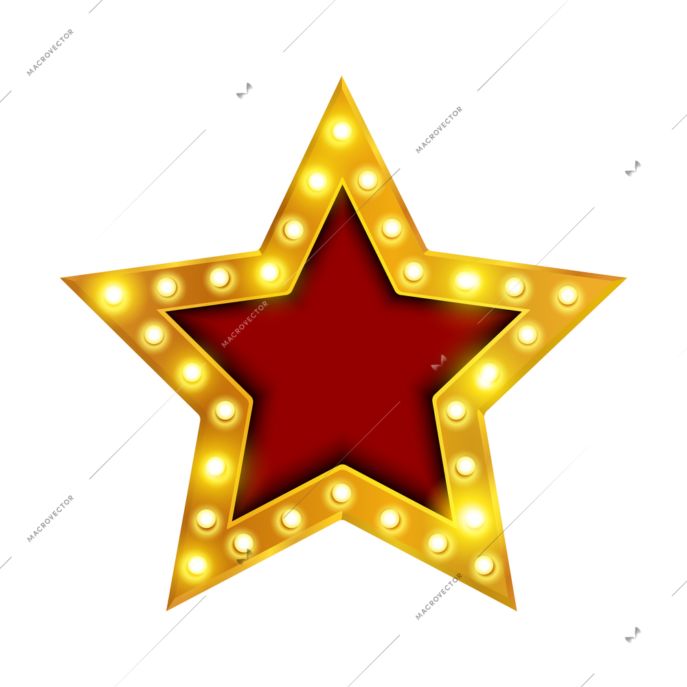 Award medal realistic composition with isolated image of shiny star on blank background vector illustration