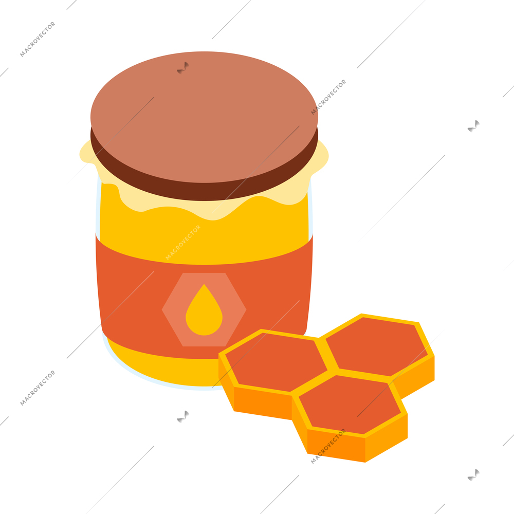 Farmers market isometric composition with isolated image of organic farm product on blank background vector illustration