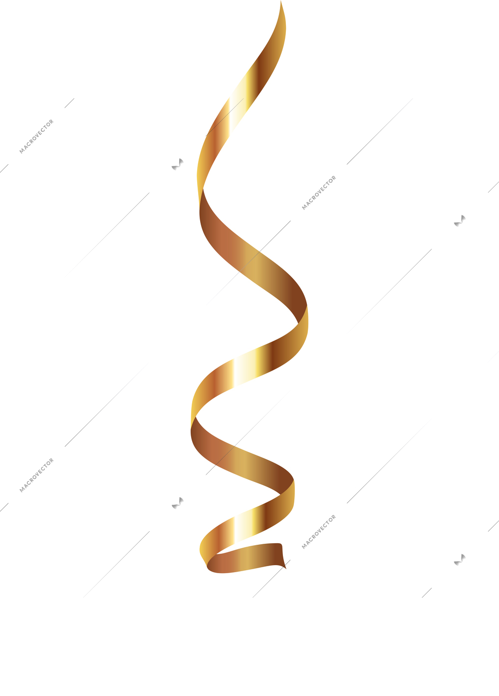 Curled ribbons serpentine realistic composition with isolated image of shiny festive decoration vector illustration