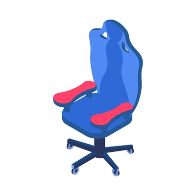 E-sport cybersport isometric composition with isolated image of gaming armchair vector illustration