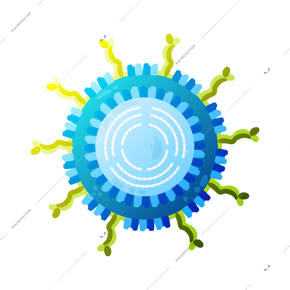 Human virus composition with isolated image of rotavirus bacteria vector illustration