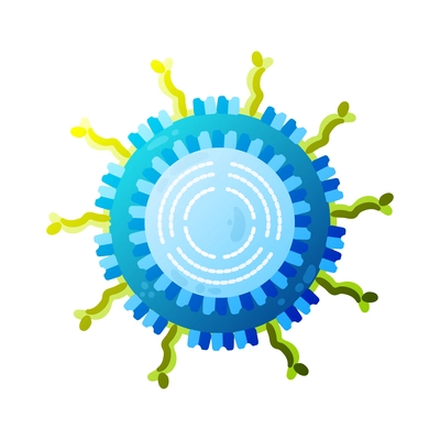 Human virus composition with isolated image of rotavirus bacteria vector illustration