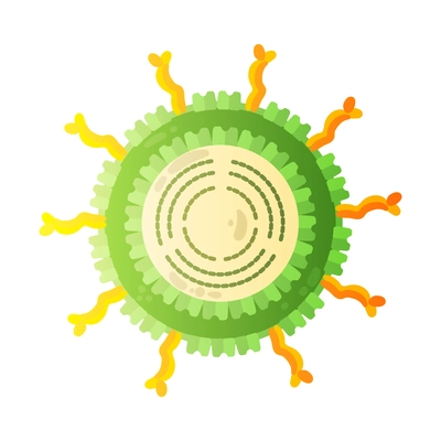 Human virus composition with isolated image of rotavirus bacteria vector illustration