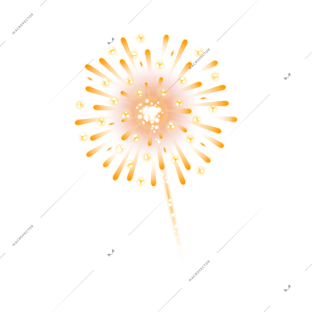 Isometric firework celebrating holiday composition with isolated image of colorful firework vector illustration