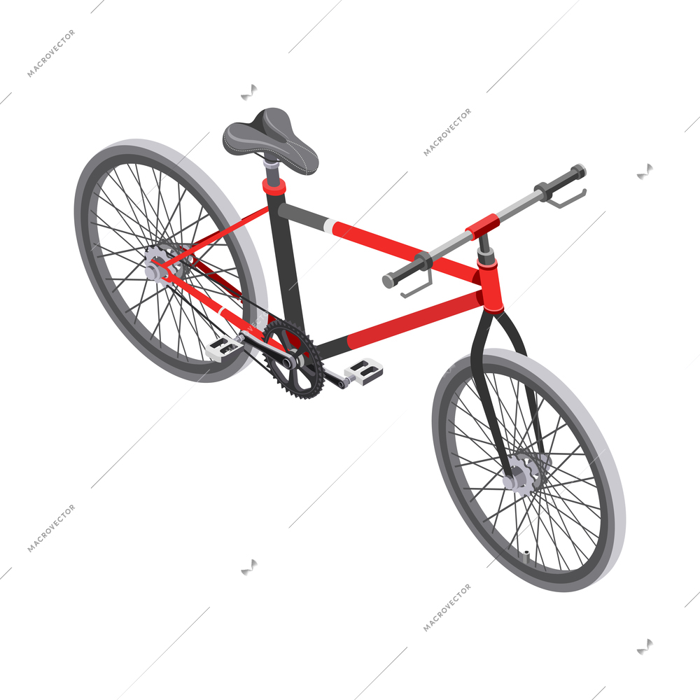 Bicycle service isometric composition with isolated image of modern bike on blank background vector illustration