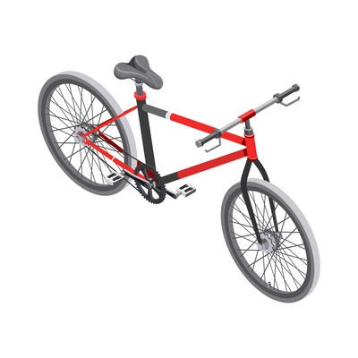 Bicycle service isometric composition with isolated image of modern bike on blank background vector illustration