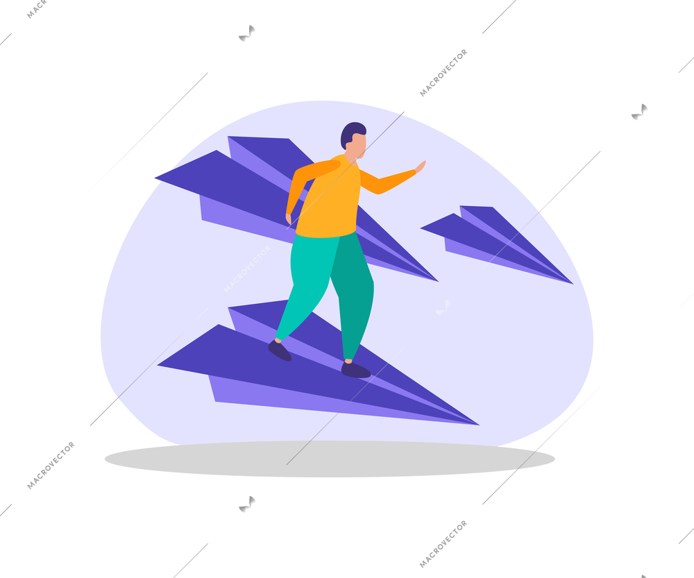 Business gamification flat composition with doodle people reaching goals and getting reward with conceptual icons vector illustration