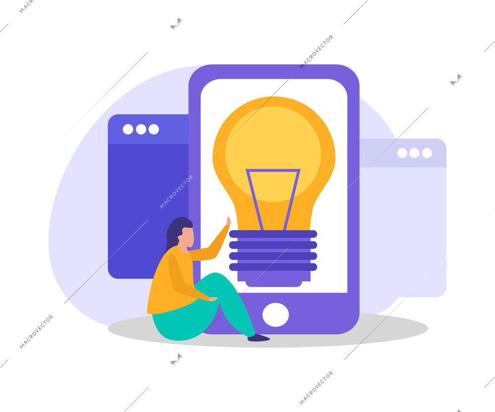 Business gamification flat composition with doodle people reaching goals and getting reward with conceptual icons vector illustration