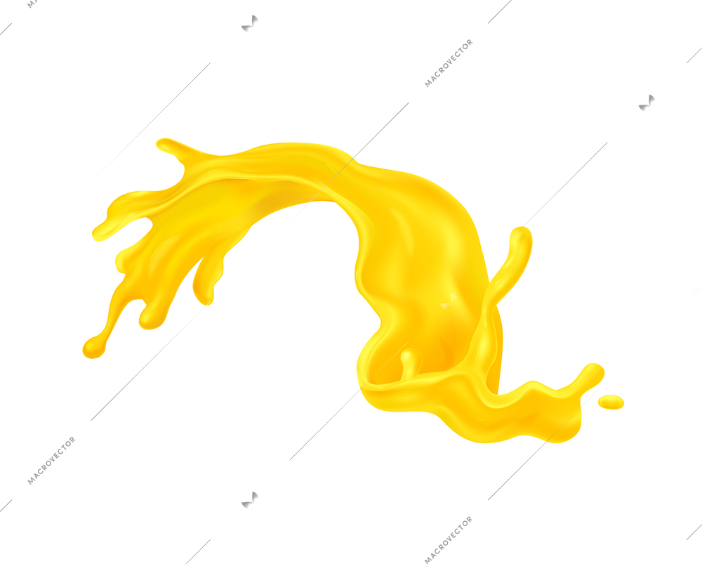 Realistic juice drop splash composition with isolated liquid spot on blank background vector illustration