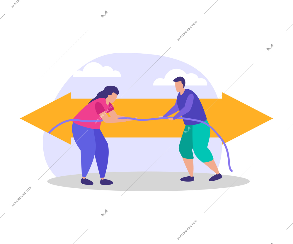 Business gamification flat composition with doodle people reaching goals and getting reward with conceptual icons vector illustration