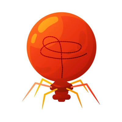 Human virus composition with isolated image of bacteriophage t7 bacteria vector illustration