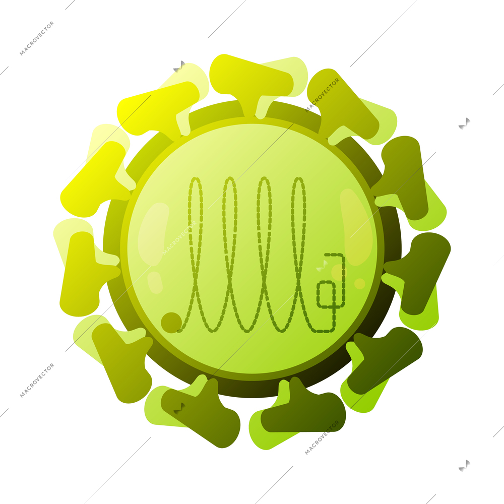 Human virus composition with isolated image of encephalitis bacteria vector illustration