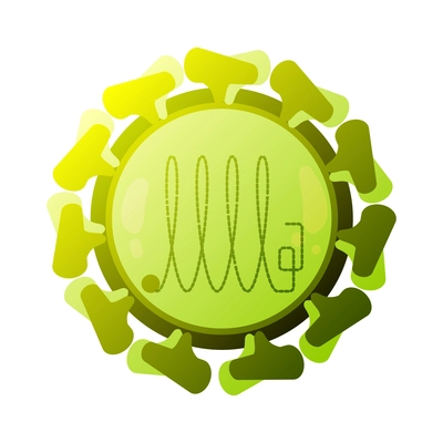 Human virus composition with isolated image of encephalitis bacteria vector illustration