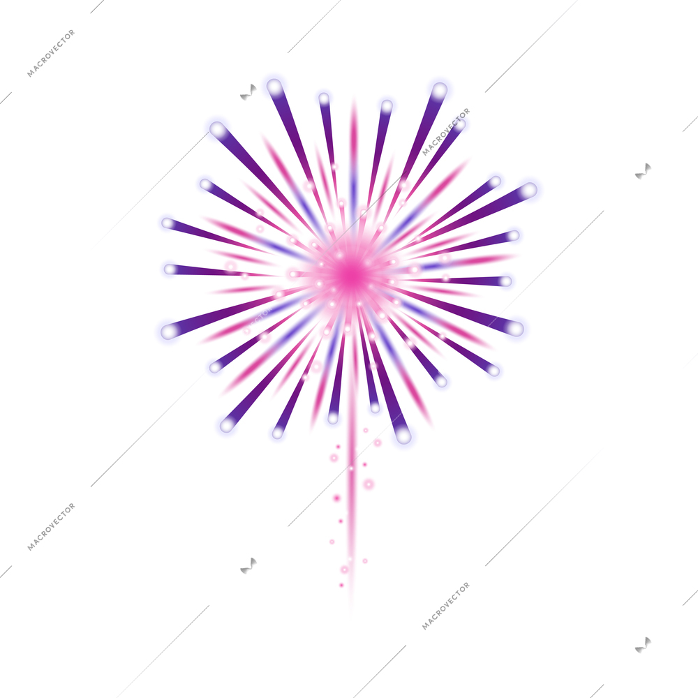 Isometric firework celebrating holiday composition with isolated image of colorful firework vector illustration