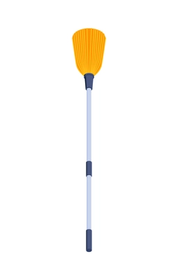 Isometric cleaning housework composition with isolated image of dustpan on blank background vector illustration