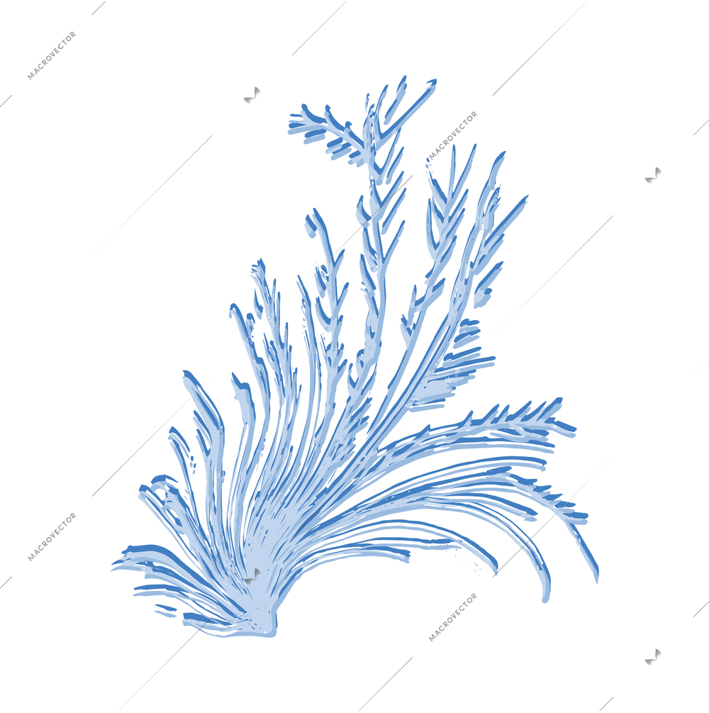 Realistic hoarfrost frost ice composition with isolated image of winter glass painting of complex shape vector illustration