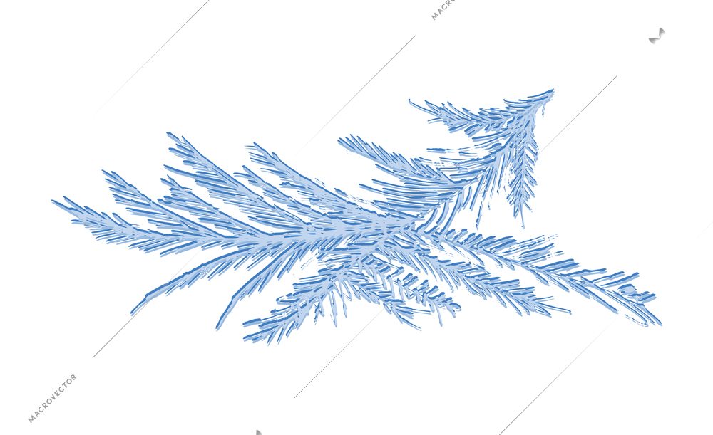 Realistic hoarfrost frost ice composition with isolated image of winter glass painting of complex shape vector illustration