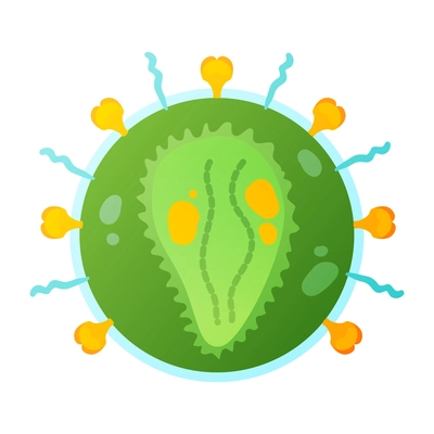 Human virus composition with isolated image of hiv bacteria vector illustration