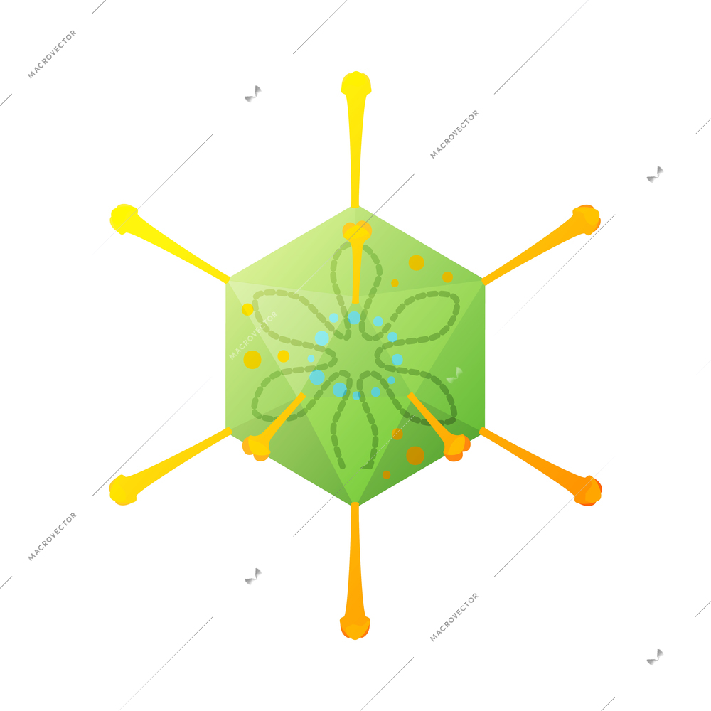 Human virus composition with isolated image of adenovirae bacteria vector illustration