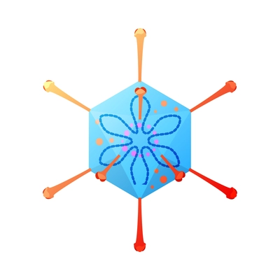 Human virus composition with isolated image of adenovirae bacteria vector illustration