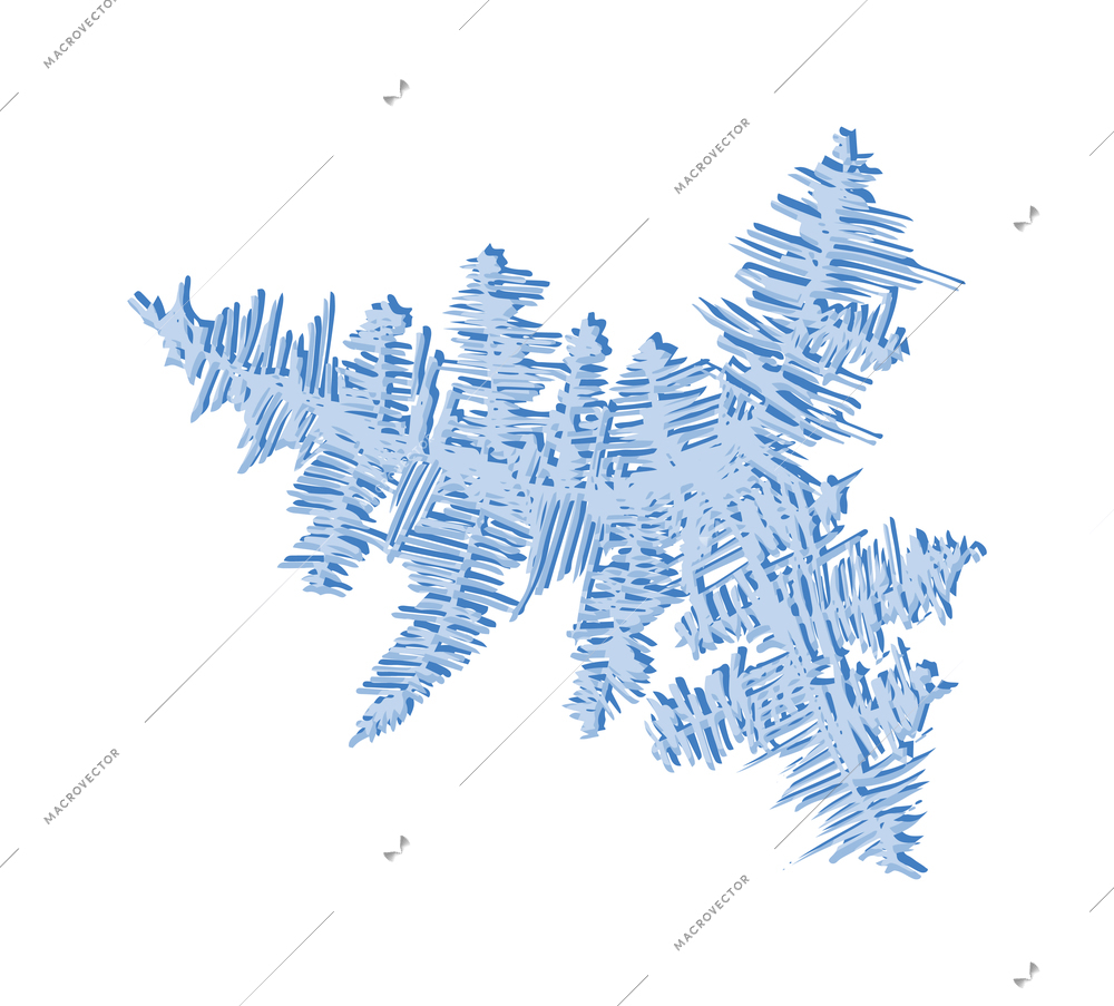 Realistic hoarfrost frost ice composition with isolated image of winter glass painting of complex shape vector illustration