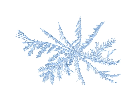 Realistic hoarfrost frost ice composition with isolated image of winter glass painting of complex shape vector illustration