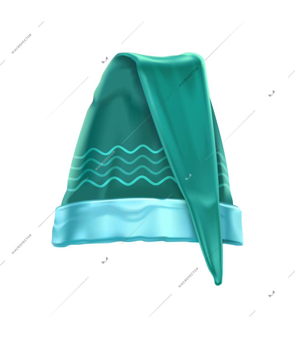 Sleeping hat realistic composition with isolated image of colorful houve bed cap on blank background vector illustration