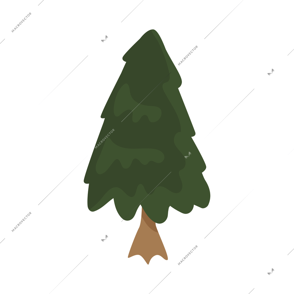 Camping composition with isolated image of needle leaf tree on blank background vector illustration