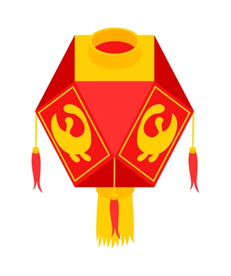 Isometric chinese new year composition with isolated image of hanging lantern vector illustration