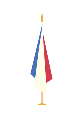 President workplace official residence composition with isolated image of french flag vector illustration