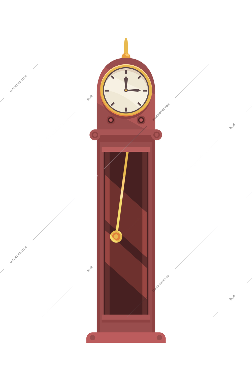 President workplace official residence composition with isolated image of presidential clock vector illustration